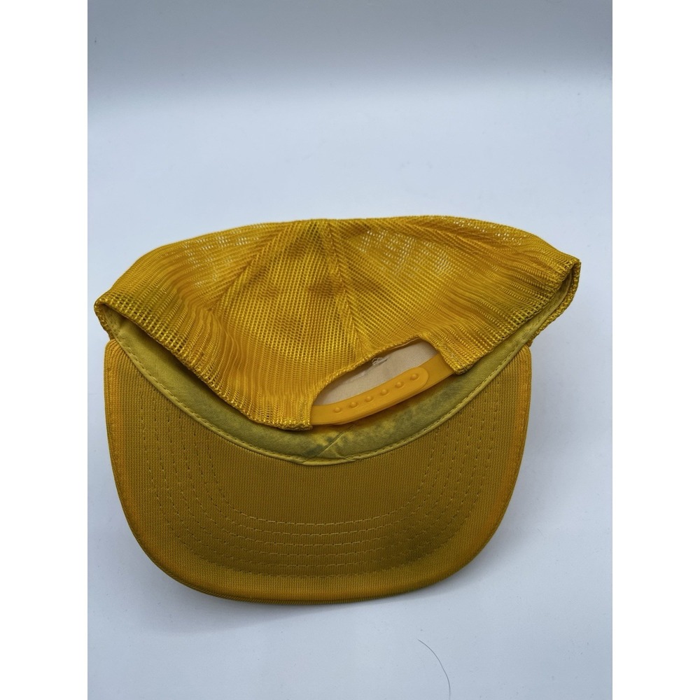 VTG ZEBCO Mesh Trucker Hat Yellow White Snapback Fishing Cap - Picture 9 of 10